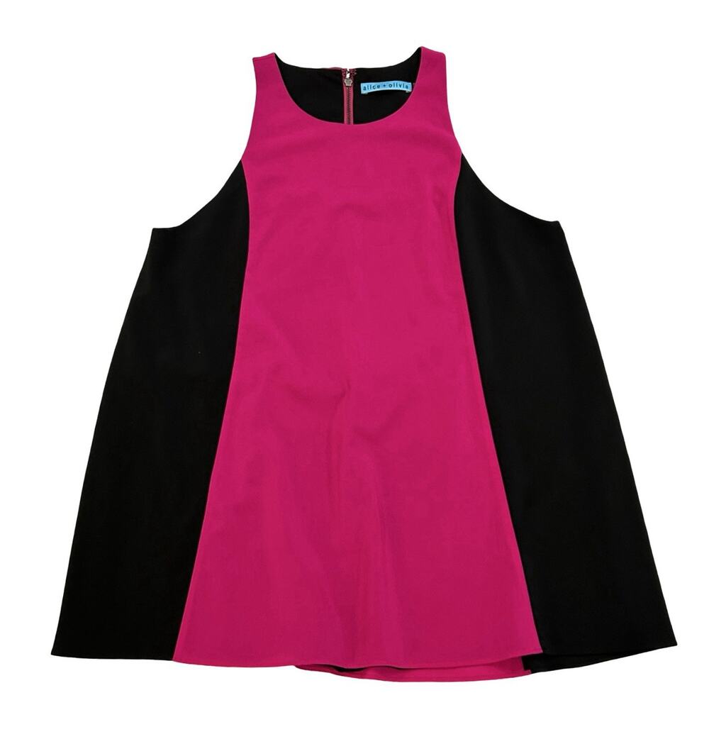 Alice + Olivia Tank Top Womens Size XS Pink & Black Colorblock Lined